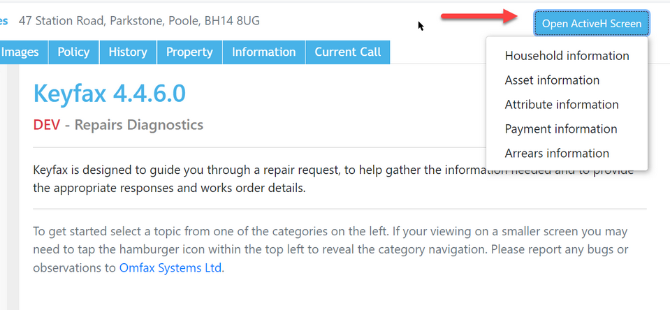 Access extra ActiveH information from Keyfax Repairs Diagnostics